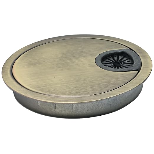 1 Pcs Desk Grommet 2-3/8" / 60 mm, Desk Cord Hole Cover, Cable Grommet Metal Zinc Alloy Materilal, Desk Hole Grommet for Home & Office Pc, Detachable Cable Cord Organizer-Bronze