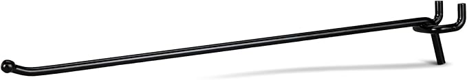 Presa Heavy Duty Black Steel Peg Board Shelving Hooks, 10-Inch, 50-Pack