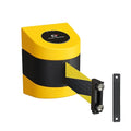 Crowd Control Warehouse - CCW Series WMB-230 Magnetic Wall Mount Retractable Belt Barrier - 30 Foot, Black and Yellow Safety Belt with Yellow ABS Case