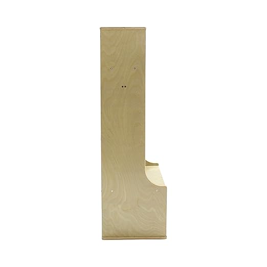 Factory Direct Partners 13138-NT Birch 2-Section Coat Locker with Bench, Storage Cubbies and Coat Hooks - Natural