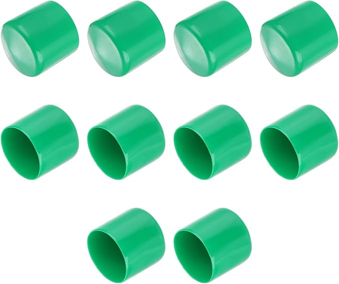 uxcell 10pcs Rubber End Caps 47mm(1 7/8") ID Vinyl Round End Cap Cover Screw Thread Protectors Dark Green