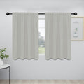Easy-Going Rod Pocket Blackout Curtains for Bedroom, Room Darkening Window Curtains for Living Room, Thermal Insulated Noise Reduction Solid Window Drapes, 2 Panels(42x45 in, Greyish White)