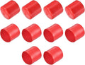 uxcell 10pcs Rubber End Caps 43mm ID Vinyl Round End Cap Cover Screw Thread Protector Red