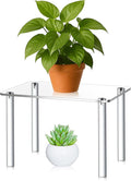 Extra Large 6mm Thick Acrylic Rectangular 4-leg Display Risers, Acrylic Plant Stand, Clear Shelf Riser Display Stands for Decor Collectibles Figures (1 Pcs,12×8×8in)