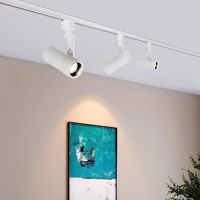 mirrea H Type LED Track Lighting Heads, Track Light Head with 24° to 60° Adjustable Beam Angle, 13.5W 90 CRI 3000K Warm White Painted, White Pack of 3