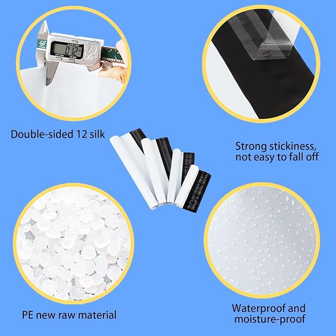 newlng 200pcs 10x13" / 250x350mm Poly Mailers Shipping Bags Mailing bags White Shipping Envelopes Self-sealing Adhesive Waterproof and Tear-Proof Packaging Bags Poly Bag for Clothing Books Gift