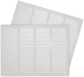 Repa Market 2-Pack Air Vent Cover 16x12 Inch (Outer Dimensions) White Galvanized Steel Louvered Grill Cover with Mesh Screen/Wall or Ceiling Vent/HVAC Register for Indoor and Outdoor Ventilation