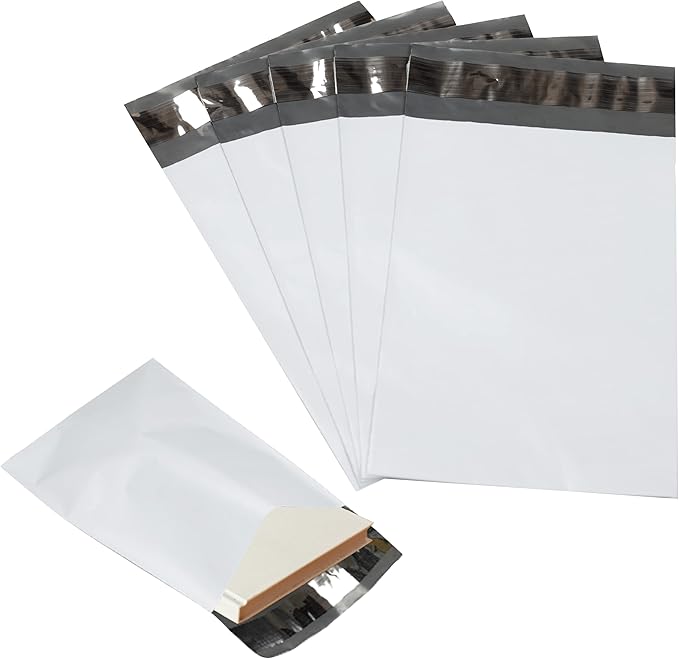 1000 Pack Secure Seal White Poly Mailers - Safe Shipping with 14x17 Mailers - Self Sealing 2 Mil Poly Shipping Envelopes
