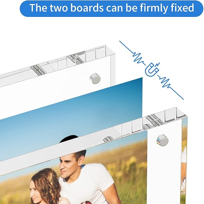 NIUBEE Acrylic Photo Frame 6x8, Double Sided Magnetic Blocks Pet Picture Frame