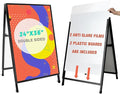 24x36 Inches Double Sided Heavy Duty Slide-in Folding A-Frame Sidewalk Curb Sign Stand Display Poster Boards Poster Holder Frame Chalkboard Sign, (Black-Metal)