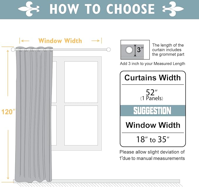 ChrisDowa Blackout Curtains 120 Inches Long for Living Room, Grommet Thermal Insulated Room Darkening Curtains for Bedroom (1 Panel Set, Beige, 52W x 120L)