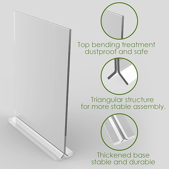 newnewshow 4x6 Inch Clear Acrylic Sign Holder, Display Stand, Plastic Card Holder for Business, Office, Retail (4x6 Inch 3 Pack)