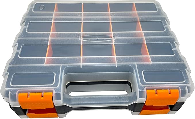 Small Parts Tool Box, RC Hardware Organizer Box Adjustable Compartments Removable Dividers for Hardware, Screws, Nuts, Bolts, Washers, Nails, Fasteners, Tools