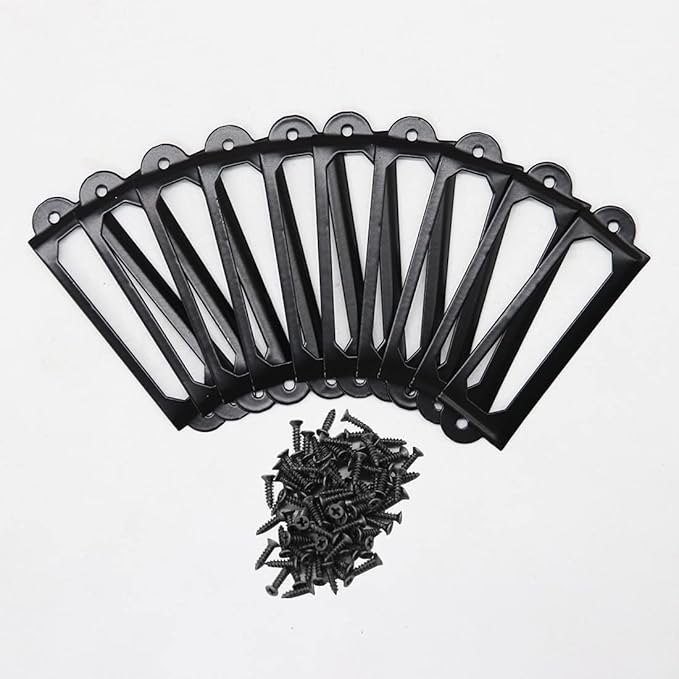 40pcs Black Metal Label Holders Office Library File Drawer Cabinet Card Tag Label Holder Metal Frame 60mm x 17mm