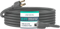 15 Ft Heavy Duty Indoor Outdoor Extension Cord - 16/3 SJTW Waterproof Power Cable with 3 Prong Grounded Plug, Grey - Durable, Weather Resistant, for Home, Garden, and Worksite Use