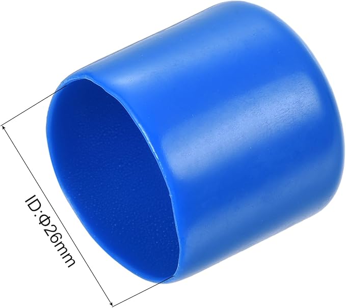 uxcell 5pcs Rubber End Caps 26mm ID Vinyl Round Tube Bolt Cap Cover Screw Thread Protectors Blue