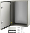 VEVOR NEMA Steel Enclosure, 24 x 16 x 10'' NEMA 4X Steel Electrical Box, IP66 Waterproof & Dustproof, Outdoor/Indoor Electrical Junction Box, with Mounting Plate