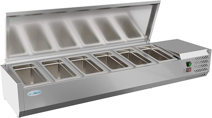 KoolMore SCDC-6P-SSL Commercial-Refrigerator, 59 Inch, Silver, 0 cubic feet