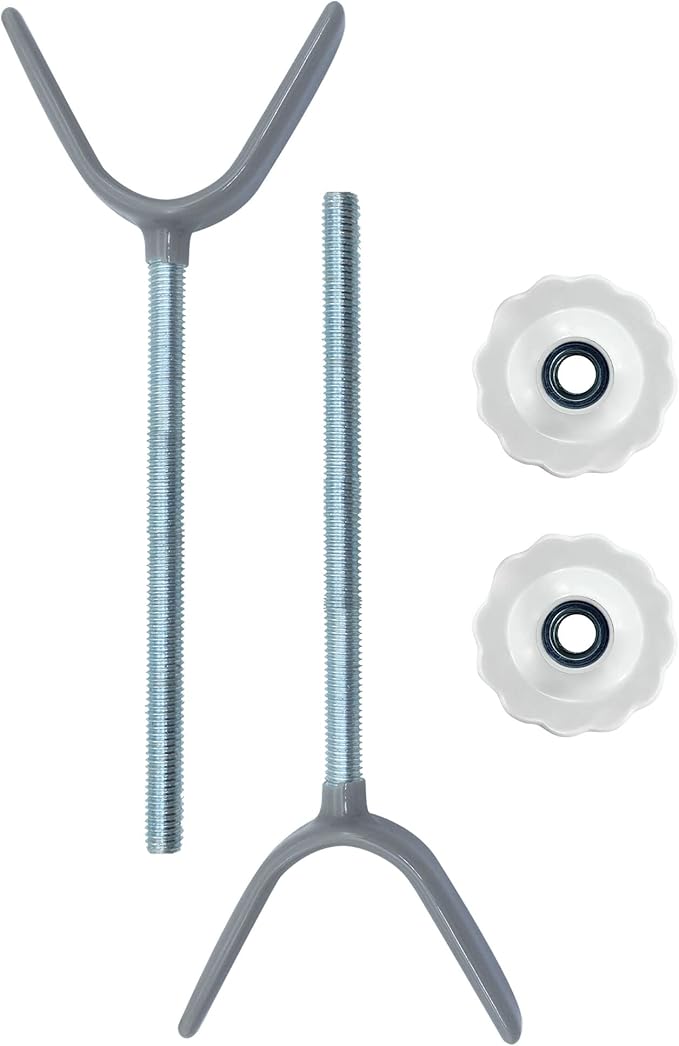 Baby Gate Banister Adapter Y-Spindle Rods - M8(8mm) for Pressure Mounted Baby and Pet Safety Stair Gates with Extra Long Wall Mounting Screws Rod & Bolts (Y-Grey-2 Pack)