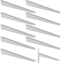 10 Pack Adjustable Shelf Brackets for Double Track System Closet Organization Heavy Duty Wire Shelf Brackets(White,14.5 Inch)