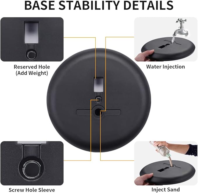 Heavy Duty Adjustable Pedestal Poster Sign Stand, 11x17 Aluminum Open Floor Standing Sign Holder for Vertical and Horizontal View Display. (2 Pack, Black)