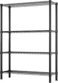 Standing Shelving Units, 36" W x 14" D x 59" H Metal Storage Shelves, Adjustable Carbon Steel Wire Shelving Rack Display Shelf for Garage Bathroom Kitchen Home Office (4-Tiers, Black)