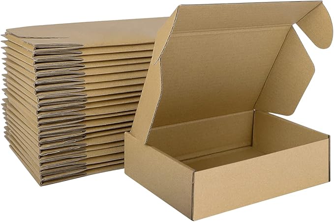 MEBRUDY 7x5x2 Inches Shipping Boxes Pack of 25, Small Corrugated Cardboard Box for Mailing Packing Literature Mailer