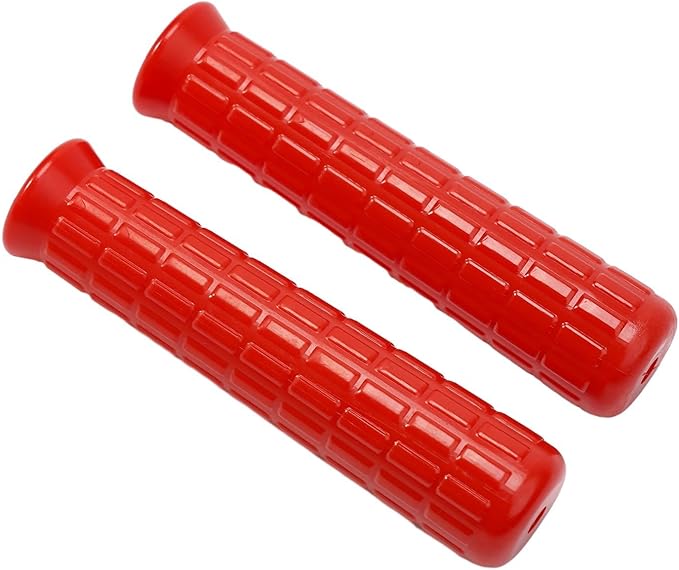 2Pcs Wheelbarrow Rubber Handles Replacement, Anti-slip Handle Grip Covers Weatherproof Handles Non-Slip Round Tubes for Garden Carts(114x19mm Red)