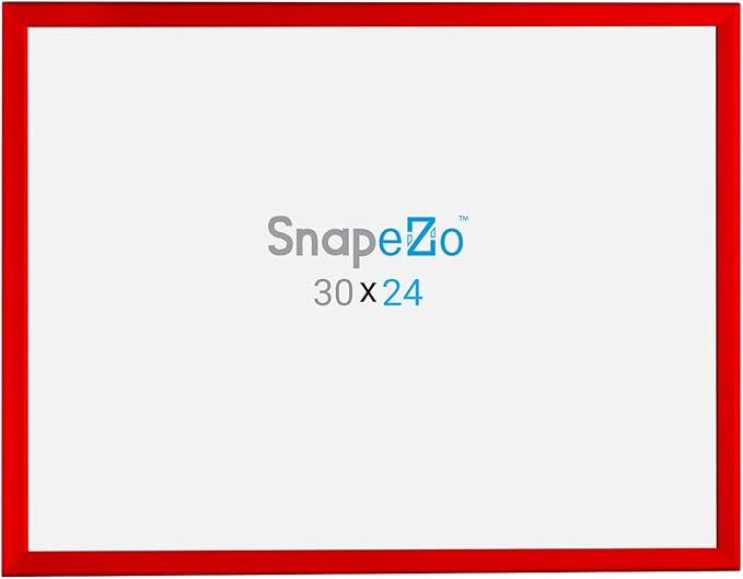 SnapeZo Poster Frame 24x30, Red, 1.25 Inch Aluminum Profile, Front-Loading Snap Frame, Wall Mounting, Professional Series