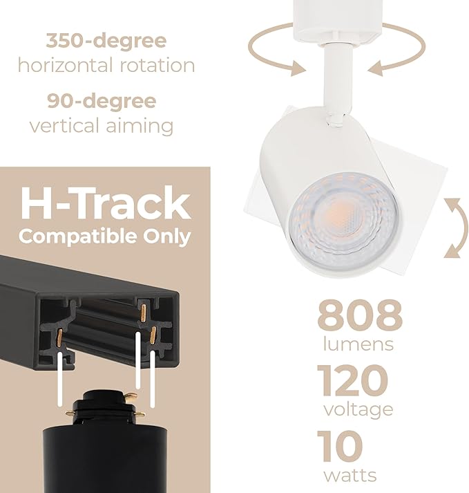 Amped Collection 3-Light 48in Field Cuttable LED Track Lighting Kit with 3 LED 5-CCT Selectable Track Heads, 4ft Track, End Caps, Floating Feed in White Finish
