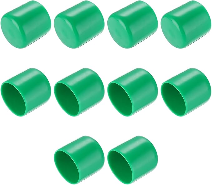 uxcell 10pcs Rubber End Caps 32mm(1 1/4") ID Vinyl Round End Cap Cover Screw Thread Protectors Dark Green