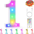 mooncow Rechargeable Light Up Letters,Colorful Marquee Letters with Remote,Gift Wrap Gifts,Bedroom Home Bar Party Decor (1)