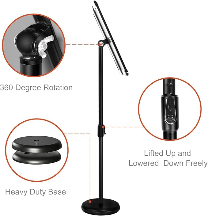 Sign Stand Adjustable Pedestal Sign Holder Stand, Poster Stand Aluminum Snap Open Frame for 8.5X11 Inches with Heavy Round Base, Both Vertical and Horizontal Sign Displayed (8.5x11inches(2pack))