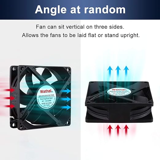 Wathai 80mm EC Axial Fan AC 110V 115V 120V 220V 240V Brushless Cooling Fan 80mm x 25mm