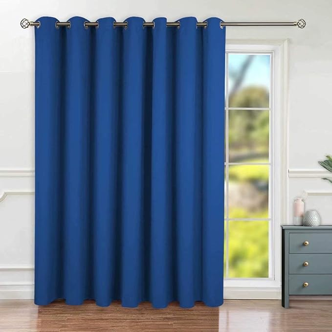 BGment Royal Blue Sliding Door Curtain 84 Inches Long, Wide Room Divider Privacy Curtain for Bedroom, Thermal Curtain Room Darkening for Glass Door, 1 Panel, Each 100 Inch Wide