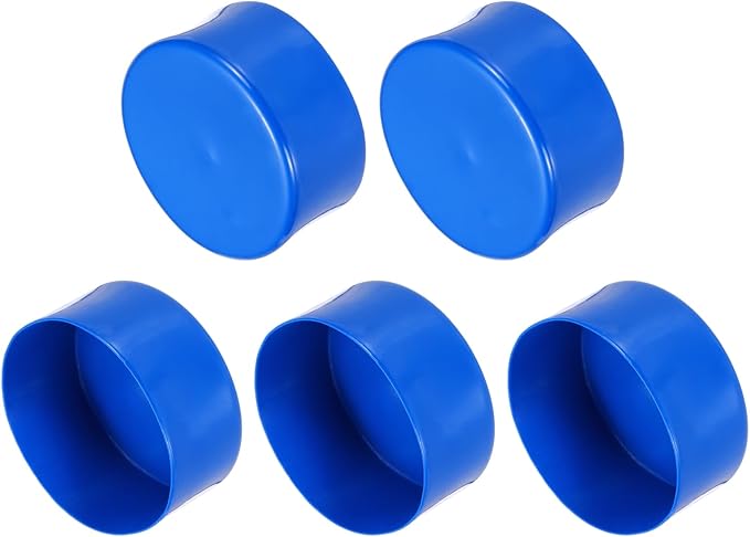 uxcell 5pcs Rubber End Caps 100mm(4 Inch) ID Vinyl PVC Round Tube Bolt Cap Cover Screw Thread Protectors Blue
