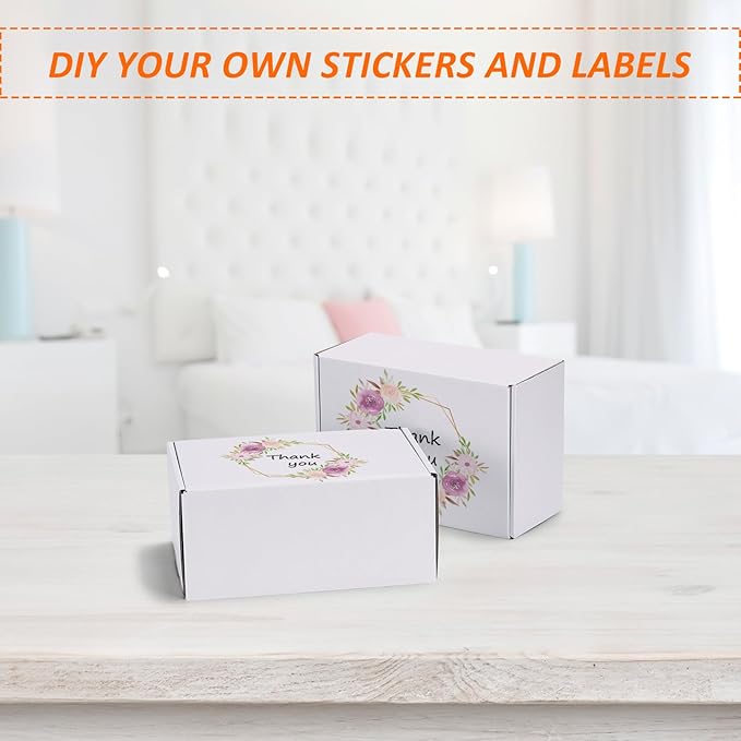 HORLIMER 10 Pack 6x4x3 Shipping Boxes, White Corrugated Cardboard Box for Mailing, Packaging, Small Business