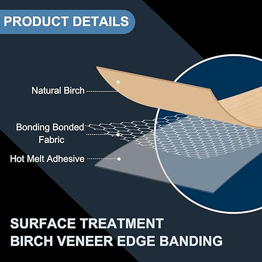 PATIKIL Walnut Edge Banding, 3 in x 25 ft Wood Veneer Tape, Pre-glued Flexible