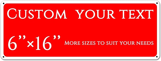 custom street sign,Custom Sign, Aluminum Weatherproof Metal Sign Multiple Sizes, Reflective.Customize for Office, Business, Workplace, office, Home, Delivery Signs(6 * 16 Inch)
