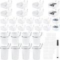 64 Pieces Pegboard Bins Pegboard Cups with Hooks and Loops Peg Hooks Assortment Organizer Accessory for Organizing Accessories Tools Storage Office Workshop Garage Workbench (White)