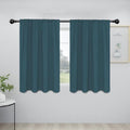 Easy-Going Rod Pocket Blackout Curtains for Bedroom, Room Darkening Window Curtains for Living Room, Thermal Insulated Noise Reduction Solid Window Drapes, 2 Panels(42x45 in, Bluestone)