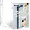 NIUBEE Acrylic Window Sign Holder with Suction Cups 8.5 X 11, Clear Acrylic Frames Glass Door Mount, Displaying Flyers, Notices and Menus, for Office, Store, Home, Restaurant (2 Pack)