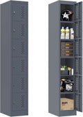Metal Lockers - 71" Height Steel Lockers for Employees with 6 Door Storage Locker for Employees Gym School Home Office Garage - Assembly Required
