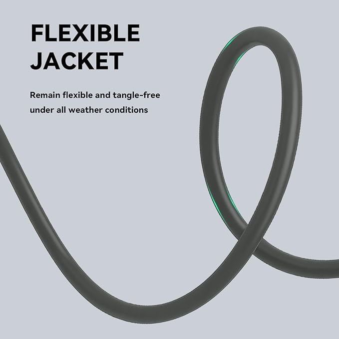 6 Ft Heavy Duty Indoor Outdoor Extension Cord - 16/3 SJTW Waterproof Power Cable with 3 Prong Grounded Plug, Grey - Durable, Weather Resistant, for Home, Garden, and Worksite Use.