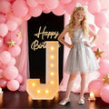 3FT/36 Inch Marquee Light up letters with Warm Lights,White Marquee letter A-Z for Birthday Party Large Mosaic Frame Letter Cardboard Pre-Cut Foam Board Sign Diy Decorations Anniversary (J)