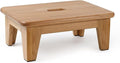CONSDAN Oak Step Stool for Bed, Wooden Stool for Adults & Seniors - 6.5" High, Non-Slip Mat, No Assembly Needed, Solid Wood, Natural Color