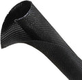 Automotive Wire Loom Tubing, Split Braided Cord Protectors from Pets No Chew, Flexible Cable Sleeve Cable Management for TV/Computer/Electric Wires (Black, 5/8"-25ft)