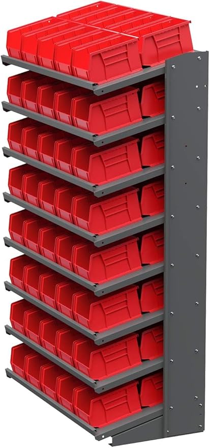 Akro-Mils 30237 AkroBins Plastic Storage Bins, Space-Saving Stackable Bins for Garage, Pantry, Craft Organization, 9-" x 6-" x 5-", Black, 12-Pack