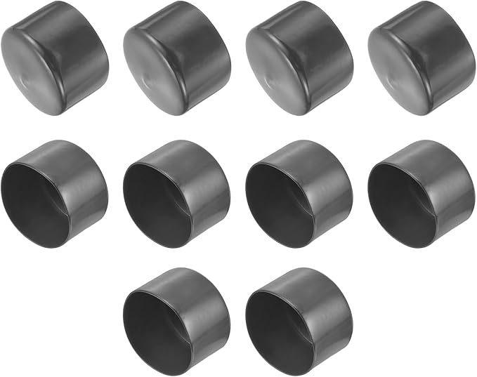 uxcell 10pcs Rubber End Caps 75mm(3") ID Vinyl Round End Cap Cover Screw Thread Protector Dark Grey
