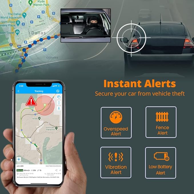 4G GPS Tracker for Vehicle, Real-time Tracking Device for Car Hidden, Accurate Positioning with IP65 Waterproof, Removal Alert for Vehicle Management, Asset Tracking-Subscription Required